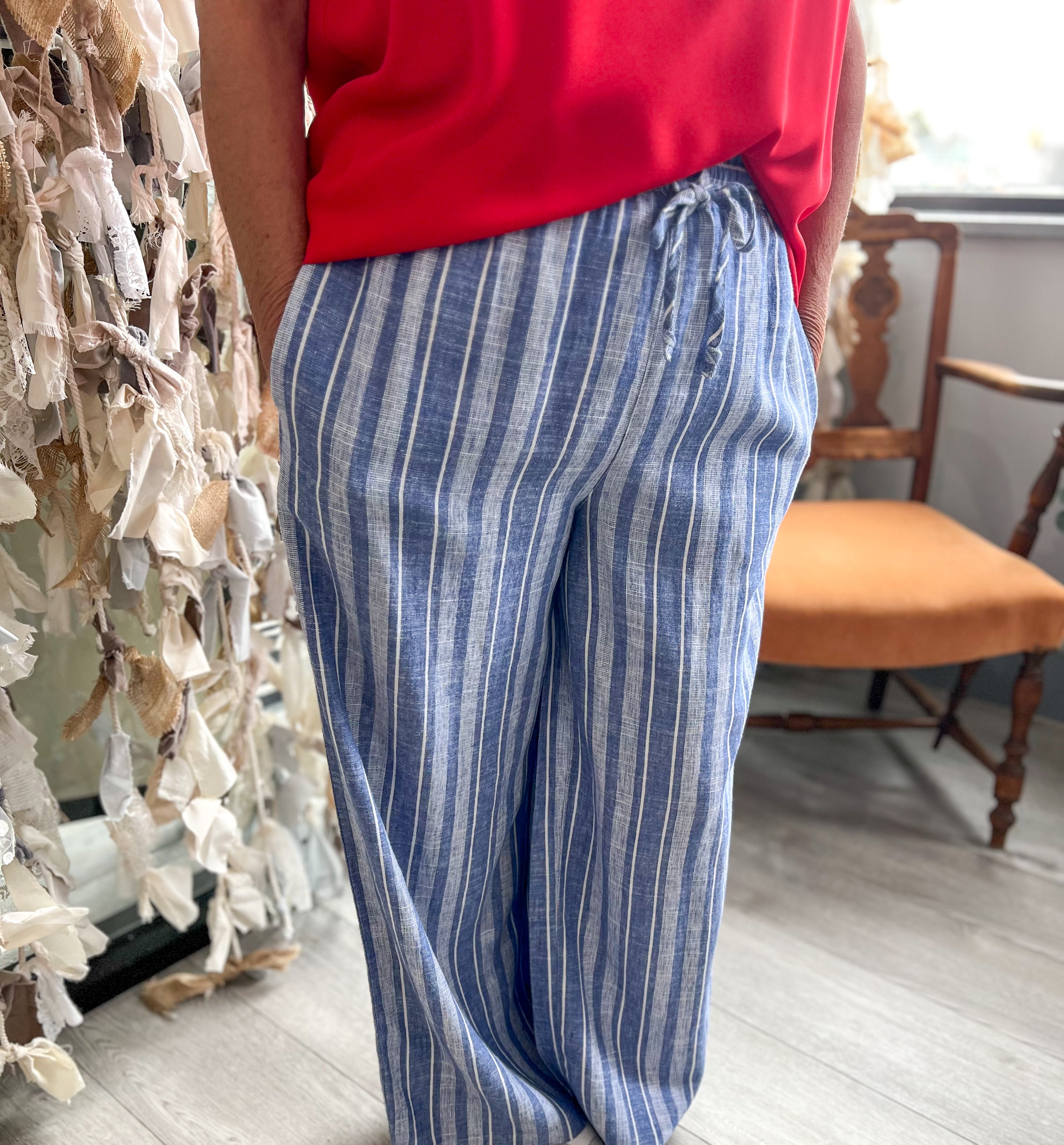 argue STRIPE LINEN MERROW PANTS